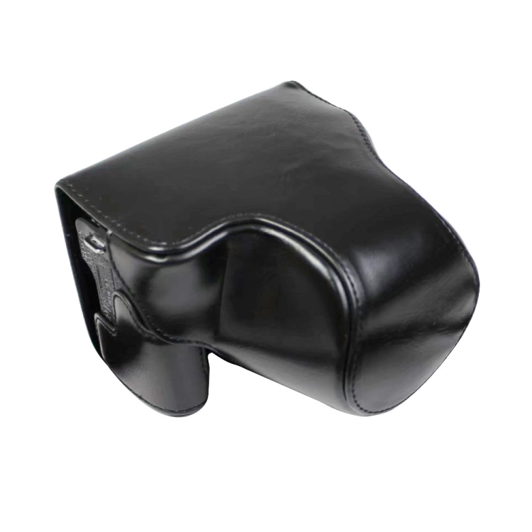 Full Body Camera PU Leather Case Bag with Strap for Canon EOS M6 Mark II (15-55mm Lens)