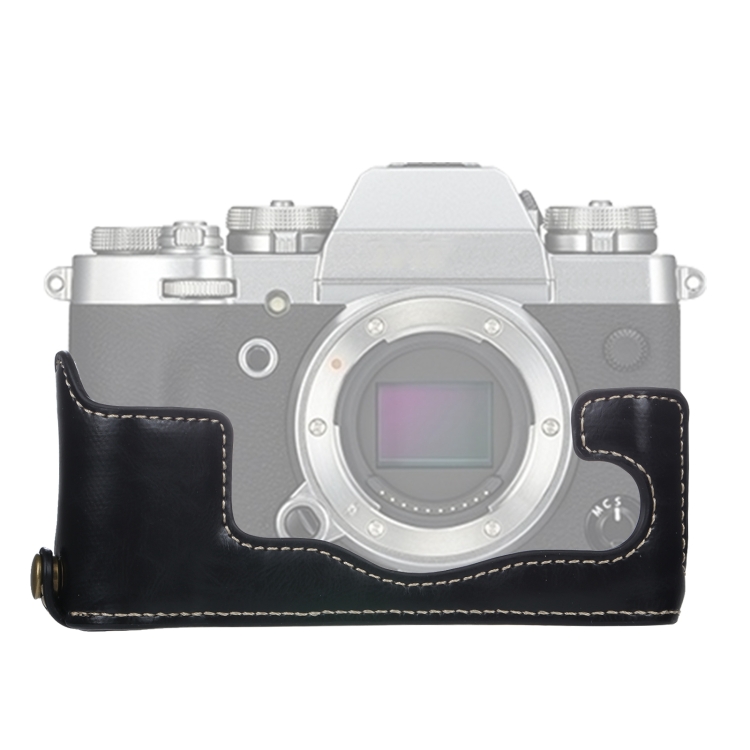 1/4 inch Thread PU Leather Camera Half Case Base for FUJIFILM X-T3/X-T2