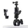 Extended Version 360 Rotation Adjustable Action Camera Bike Motorcycle Handlebar Holder with Phone Clamp