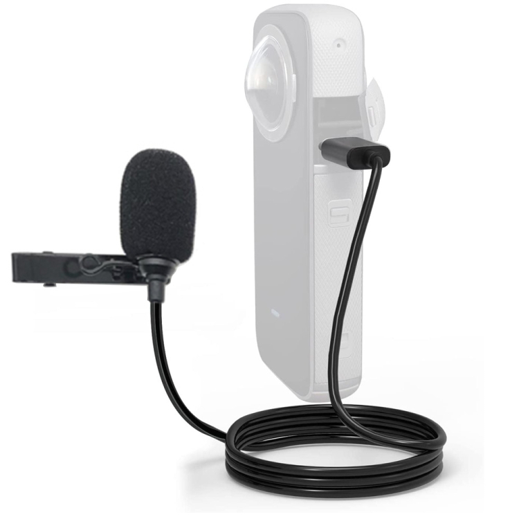 For Insta360 ONE X2 Lavalier Clip Type-C Recording Microphone