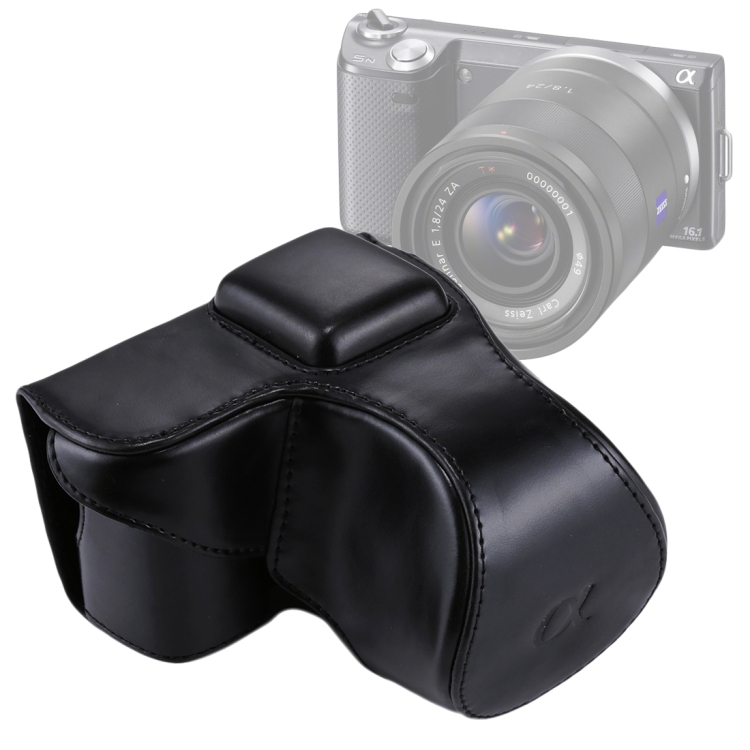 Full Body Camera PU Leather Case Bag with Strap for Sony NEX 5N / 5R / 5T (16-50mm / 18-55mm Lens)