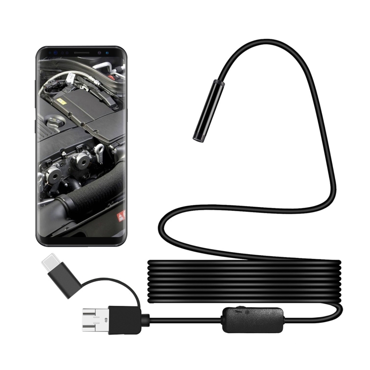 Y101 8mm Spiral Head 3 In 1 Waterproof Digital Endoscope Inspection Camera, Length: 3.5m Hard Cable