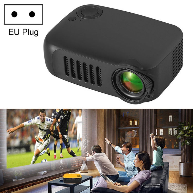 A2000 1080P Mini Portable Smart Projector Children Projector, EU Plug(Yellow)