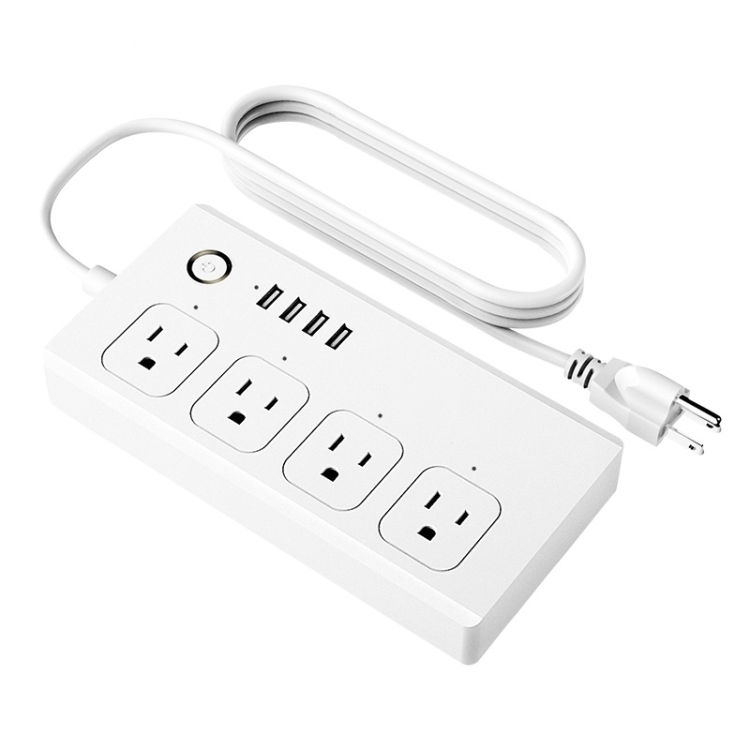 SM-SO301-U 2500W 4 Holes + 4 USB Smart Power Strip, US Plug