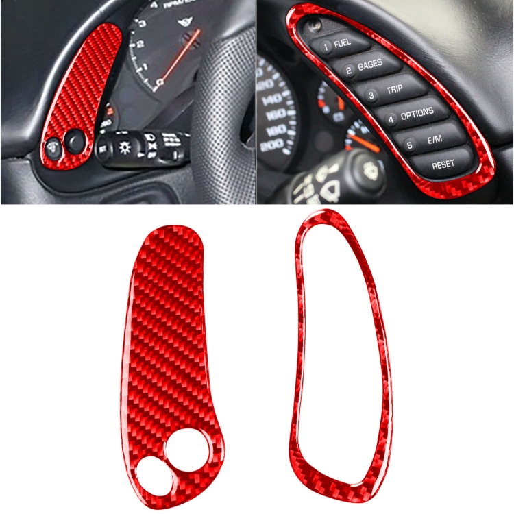 2 in 1 Car Carbon Fiber Sides Speedometer Sticker for Chevrolet Corvette C5 1998-2004