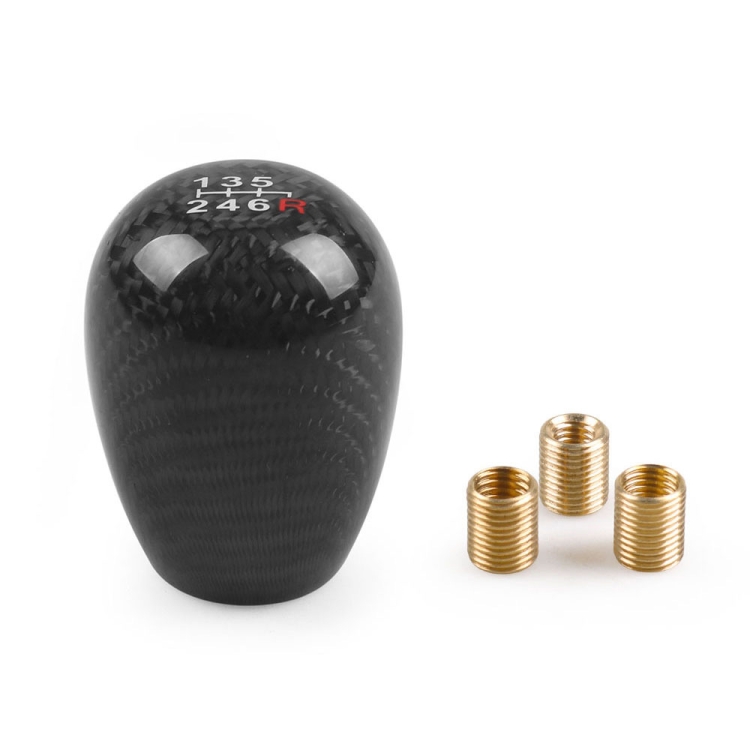 Car Modified 6 Speed Carbon Fiber Gear Stick Shift Knob Head