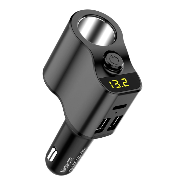 C03 Dual USB Fast Charge Car Charger Voltage Detection with Independent Switch