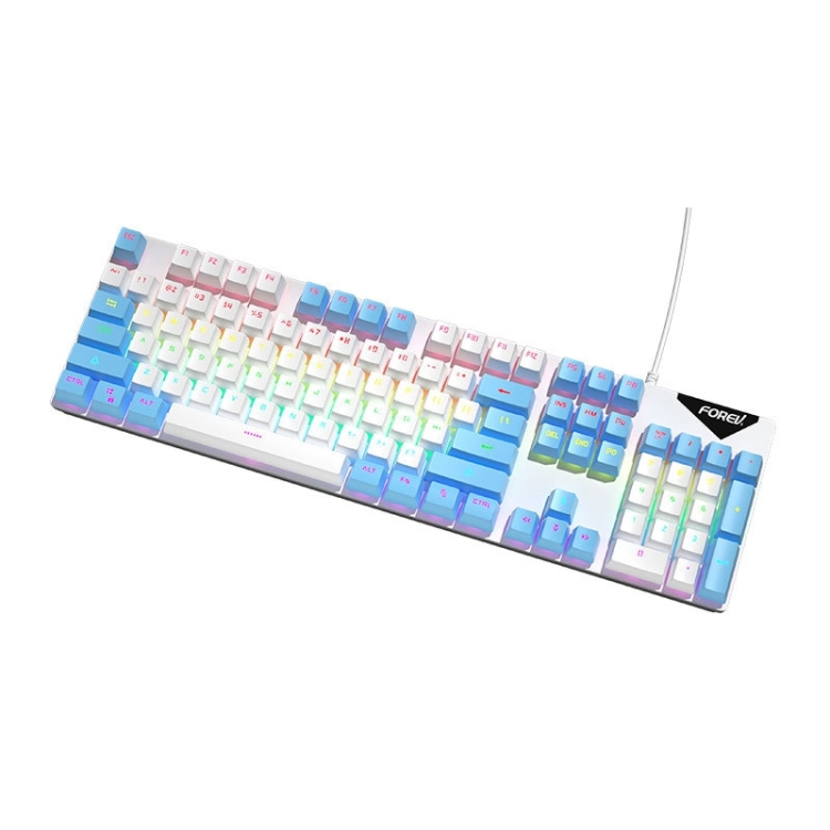 FOREV FVQ302 Mixed Color Wired Mechanical Gaming Illuminated Keyboard