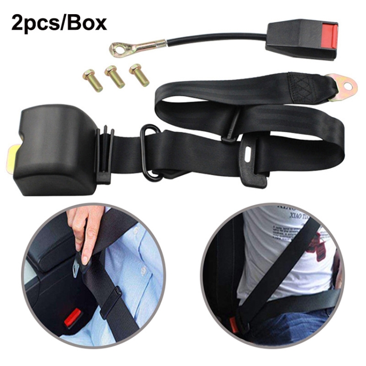2pcs/Box Car Driver Seat Belt Three-point Automatic Retractable Seat Belt