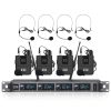 XTUGA A140-B Wireless Microphone System 4 BodyPack Headset Lavalier Microphone