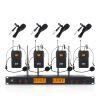 XTUGA A400-B Professional 4-Channel UHF Wireless Microphone System with 4 BodyPack Lavalier Headset Microphone
