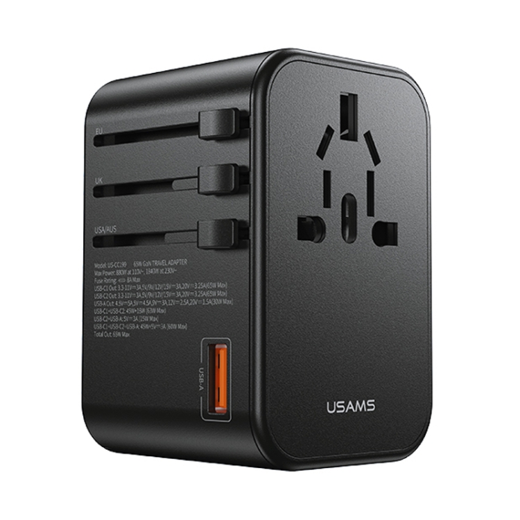 USAMS US-CC199 T62 65W PD Global Travel Fast Charger Power Adapter