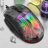 XUNFOX XYH20RGB Transparent 2400DPI RGB Light Wired Gaming Mouse, Cable Length: 1.2m