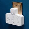 Home Office Multifunctional USB Wireless Plug Converter Plug Board, with Night Light
