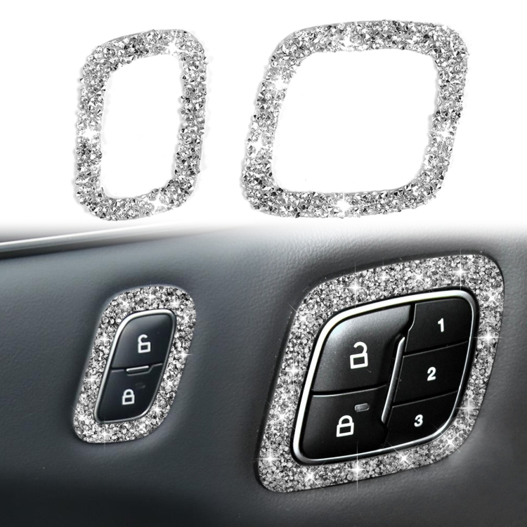 For Ford Mustang Mach E 2021 Car Door Lock Button Diamond Decorative Sticker, Left Drive