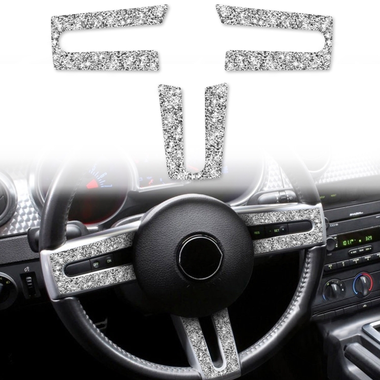 For Ford Mustang 2005-2009 3 in 1 Car Steering Wheel Diamond Decorative Sticker, Left Drive