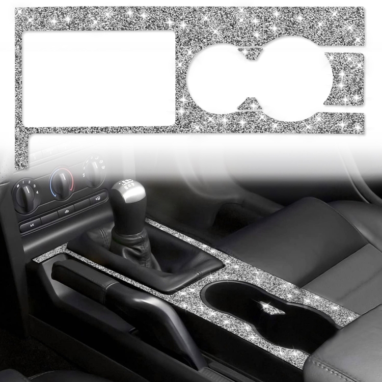 For Ford Mustang 2005-2009 Car Gear Panel Diamond Decorative Sticker, Left Drive