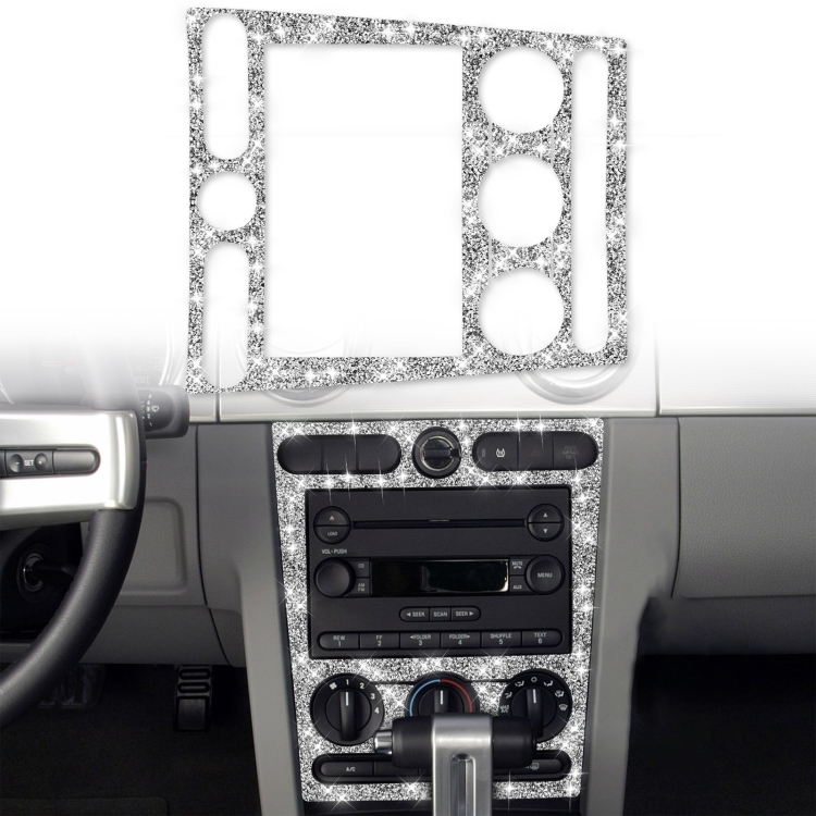 For Ford Mustang 2005-2009 Car Air Conditioning Control Panel Diamond Decorative Sticker, Left Drive