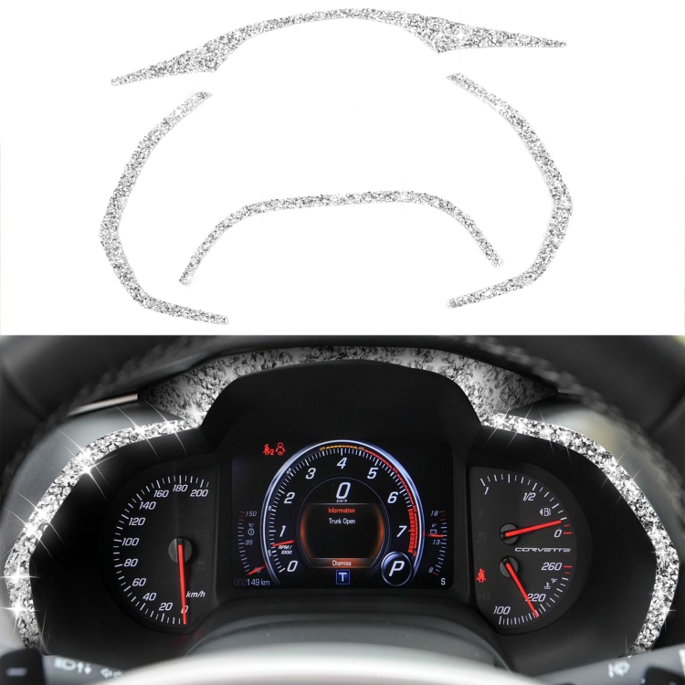For Chevrolet Corvette C7 2014-2019 4 in 1 Car Dashboard Frame Diamond Decorative Sticker, Left Drive