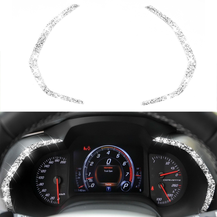 For Chevrolet Corvette C7 2014-2019 2 in 1 Car Dashboard Frame Diamond Decorative Sticker, Left Drive