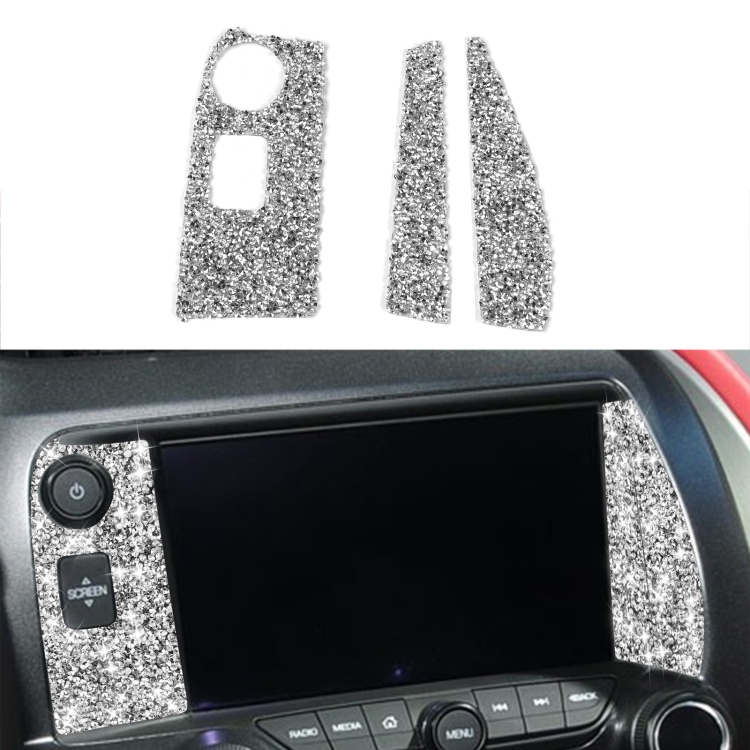 For Chevrolet Corvette C7 2014-2019 3 in 1 Car Navigate Panel Diamond Decorative Sticker, Left Drive