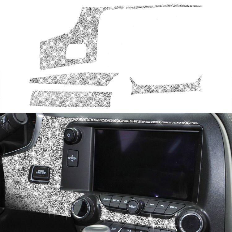 For Chevrolet Corvette C7 2014-2019 4 in 1 Car Central Control Panel Diamond Decorative Sticker, Left Drive
