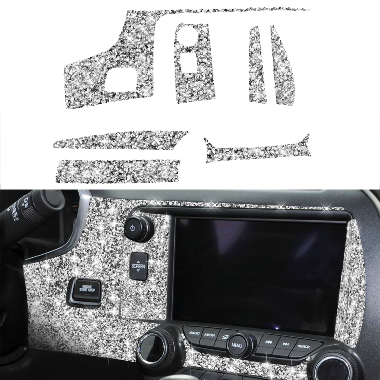 For Chevrolet Corvette C7 2014-2019 7 in 1 Car Central Control Panel Diamond Decorative Sticker, Left Drive