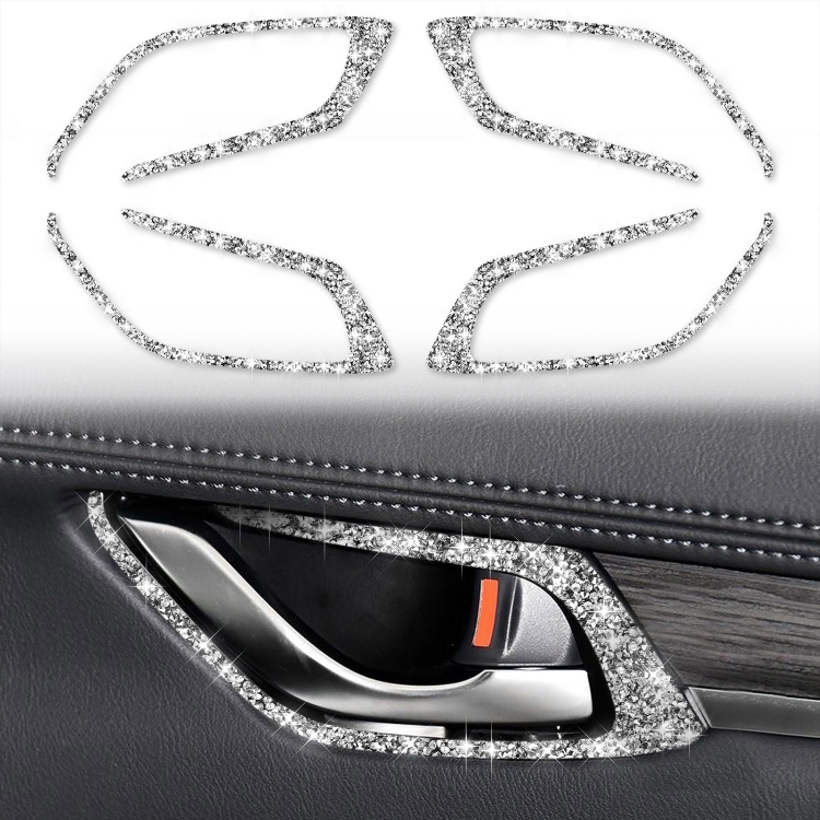 For Mazda CX-5 2017-2018 Car Interior Door Handle Diamond Decorative Sticker,Left and Right Drive Universal