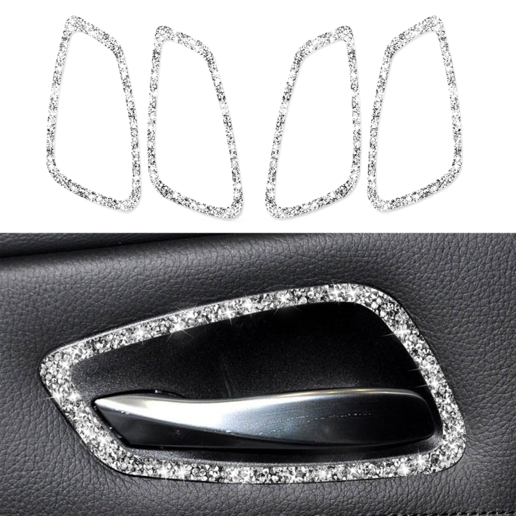 Car Door Handle Frame Diamond Decorative Sticker for BMW 3 Series E90 2005-2012, Modified 320i / 318i / 325i