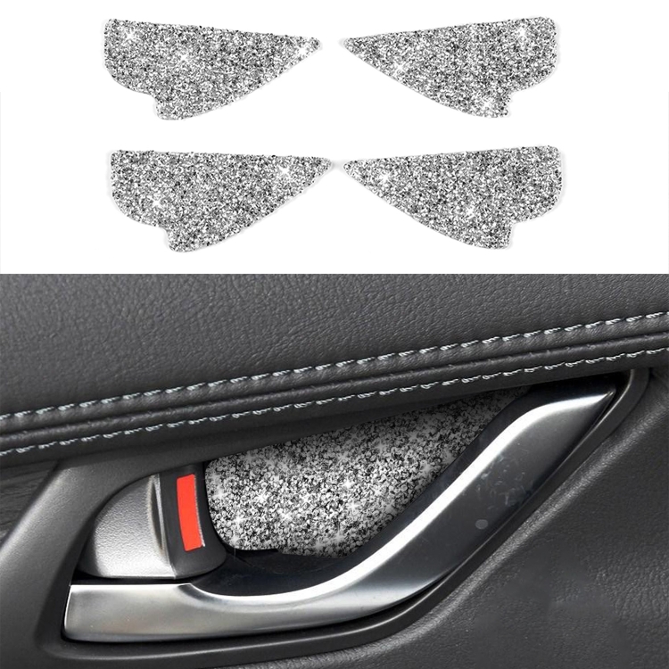 For Mazda CX-5 2017-2018 Car Inner Door Bowl Diamond Decorative Sticker,Left and Right Drive Universal