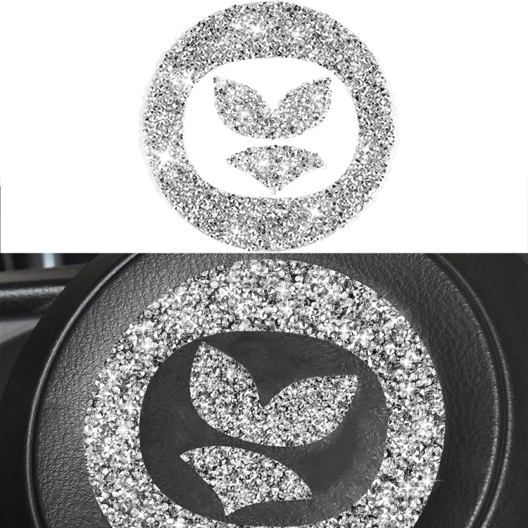 For Mazda CX-5 2017-2018 Car Steering Wheel Panel Diamond Decorative Sticker,Left and Right Drive Universal
