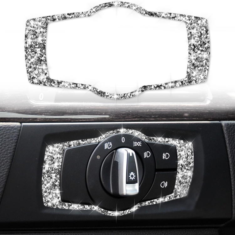 Car Headlight Switch Frame Diamond Decorative Sticker for BMW 3 Series E90 / E92 / E93 2005-2012, Modified 320i / 325i