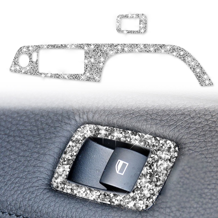 For BMW 3 Series E92 2005-2012 Car Window Lift Panel with Folding Key 40.4cm Diamond Decorative Sticker, Left Drive