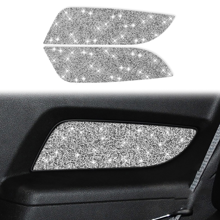 2pcs Car Rear Door Panel Diamond Decoration Sticker, Left Hand Drive
