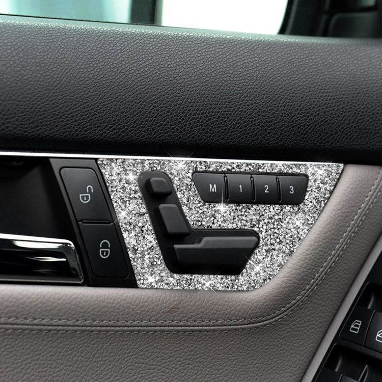 For Mercedes-Benz C-class W204 2007-2013 Car Seat Adjustment B Diamond Decorative Sticker, Left and Right Drive