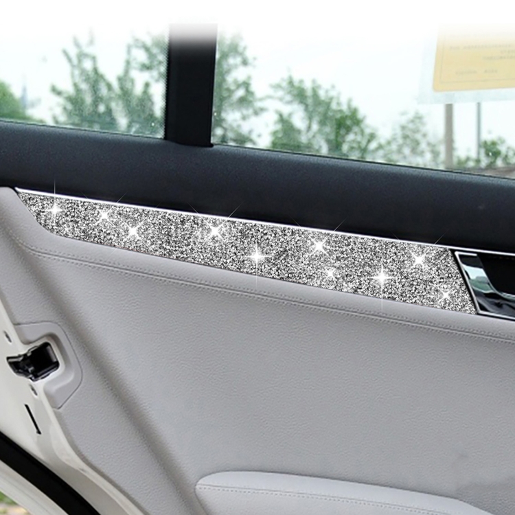 For Mercedes-Benz C-class W204 2007-2013 Car Door Panel Diamond Decorative Sticker, Left and Right Drive