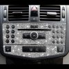 For Mercedes-Benz C-class W204 2007-2010 Car Central Control Panel B Diamond Decorative Sticker, Left and Right Drive