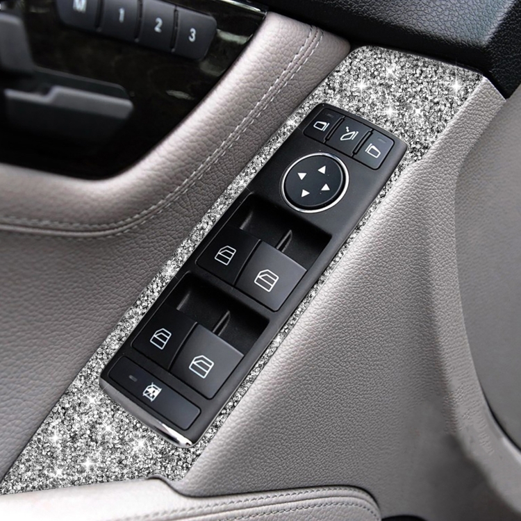 For Mercedes-Benz C-class W204 2007-2013 Car Window Lift Diamond Decorative Sticker, Left Drive