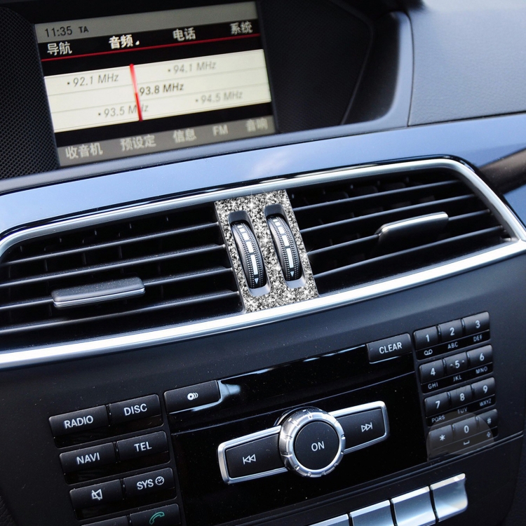For Mercedes-Benz C-class W204 2011-2013 Car Middle Air Outlet Diamond Decorative Sticker, Left and Right Drive