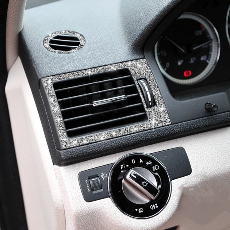 For Mercedes-Benz C-class W204 2007-2010 Car Instrument + Middle + Side Air Outlet Diamond Decorative Sticker, Left and Right Drive