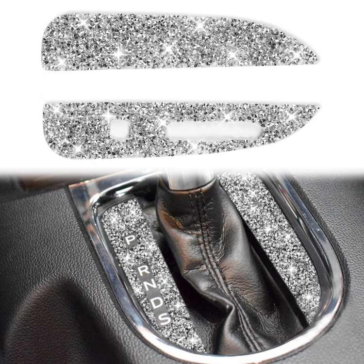 Car Gearshift Panel Diamond Decoration Sticker, Left Drive