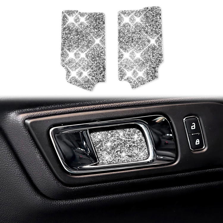 Car Inner Door Bowl Panel Diamond Decoration Sticker, Left and Right Drive