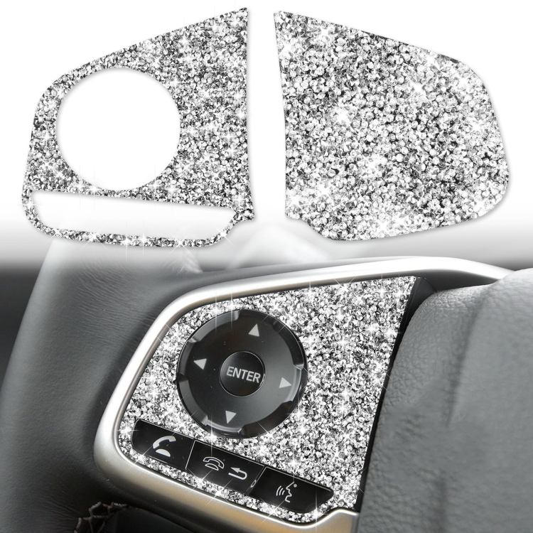 For Honda Civic 2016-2019 Car Steering Wheel Buttons Low Configuration Diamond Decorative Sticker, Left and Right Drive