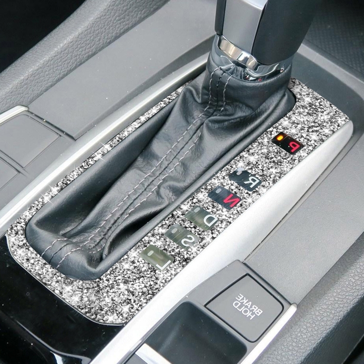 For Honda Civic 2016-2019 Car Gear Button Frame Diamond Decorative Sticker, Right-hand Drive