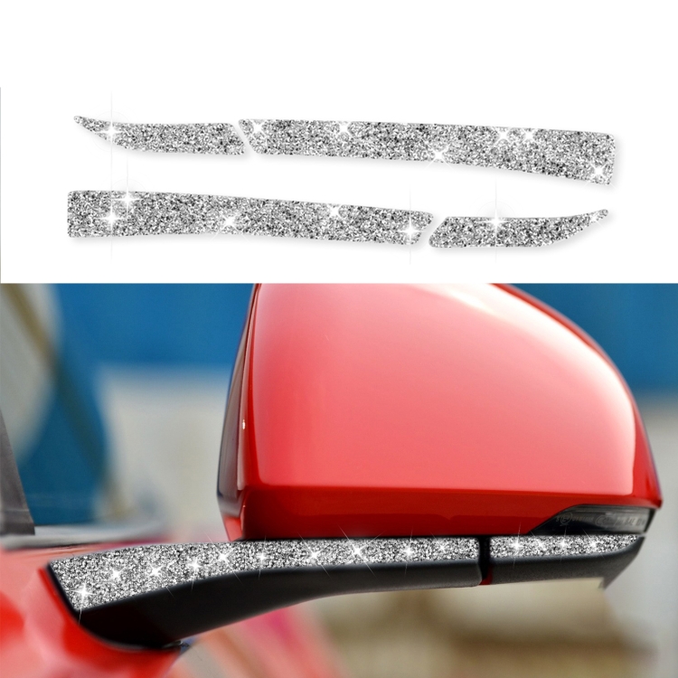 4pcs Car Rearview Mirror Diamond Decoration Sticker, Left and Right Drive