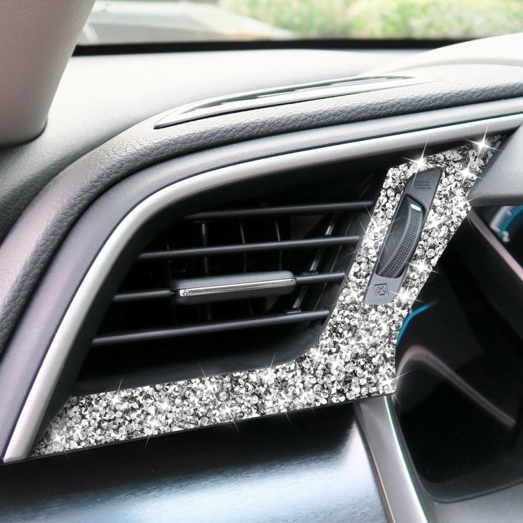 For Honda Civic 2016-2019 Car Left and Right Air Outlets Diamond Decorative Sticker, Left-hand Drive