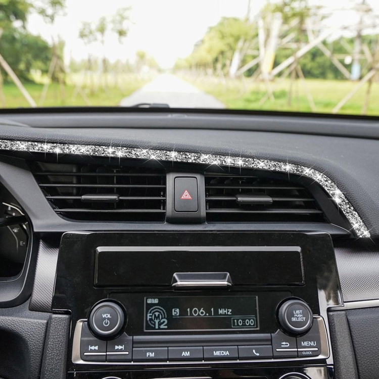 For Honda Civic 2016-2019 Car Central Control Air Outlets Upper Diamond Decorative Sticker, Left-hand Drive