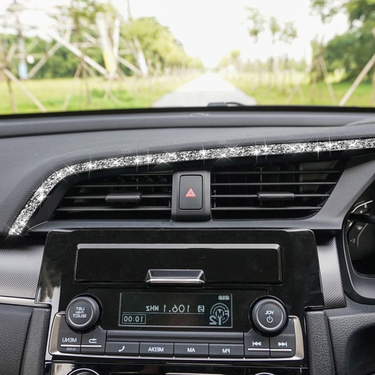 For Honda Civic 2016-2019 Car Central Control Air Outlets Upper Diamond Decorative Sticker, Right-hand Drive