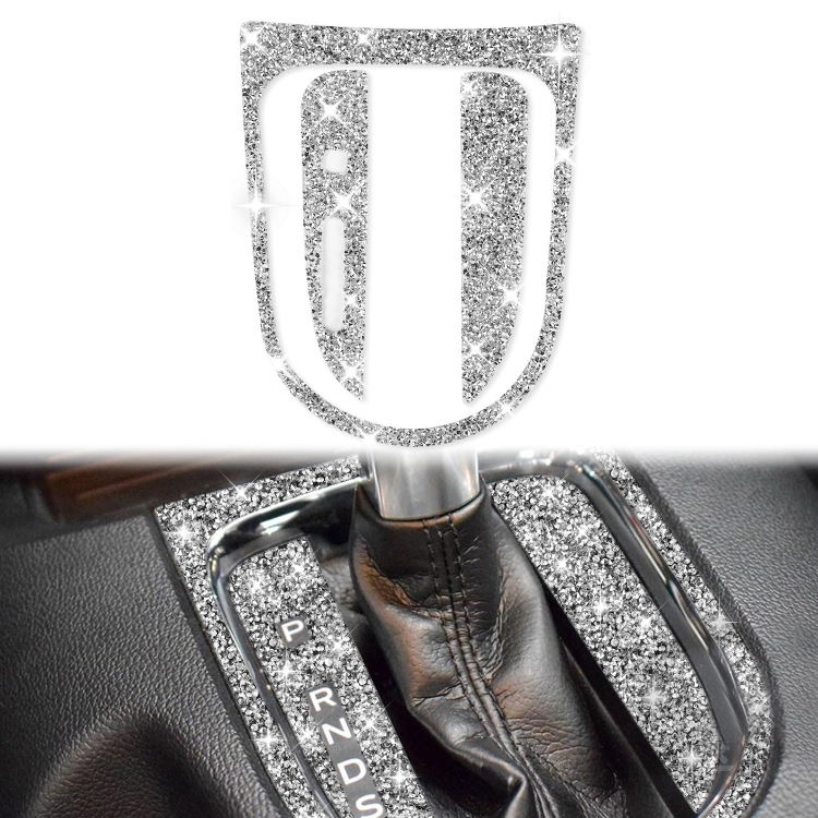 3pcs Car Gear Shift Outer Ring Diamond Decoration Sticker, Left Drive