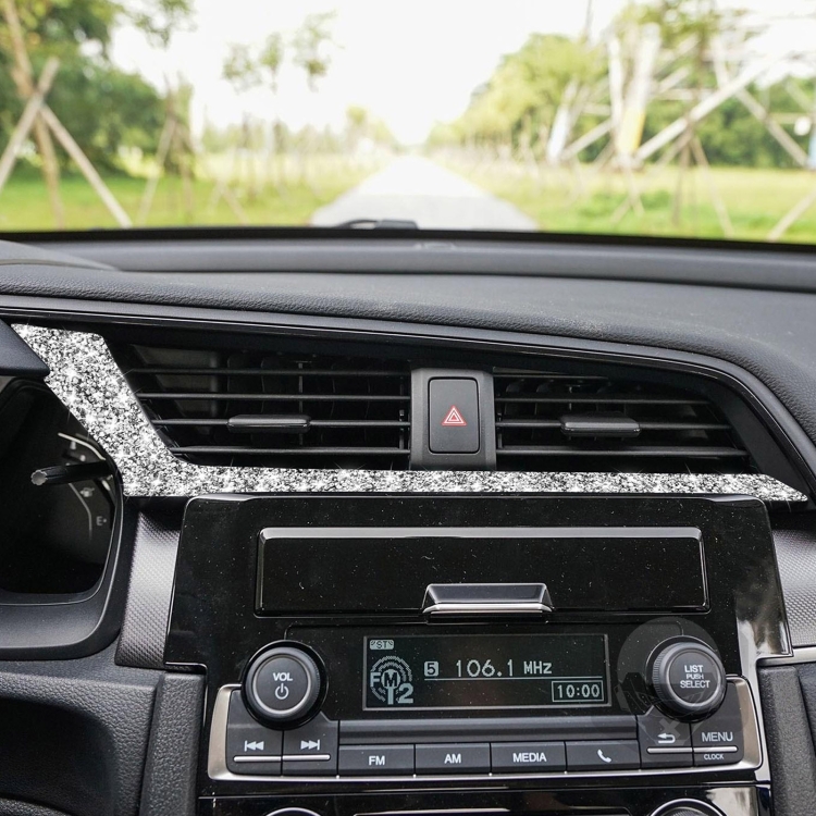 For Honda Civic 2016-2019 Car Central Control Air Outlets Below Diamond Decorative Sticker, Left-hand Drive